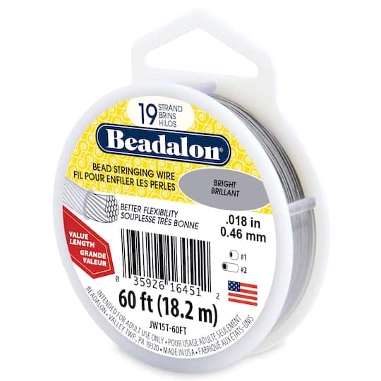 Beadalon® 0.46mm Bright 19 Strand Bead Stringing Wire, 60ft.